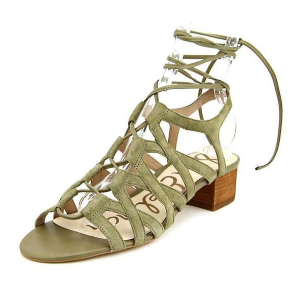 Sam Edelman Shoes - Sam Edelman Ardella Green Leather Gladiator Sandal